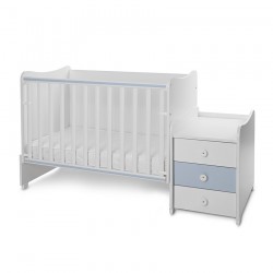 Детско трансформиращо легло LORELLI MAXI PLUS 70/160 бяло+baby blue - 10150580039P - view 6
                  