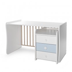Детско трансформиращо легло LORELLI MAXI PLUS 70/160 бяло+baby blue - 10150580039P - view 7
                  