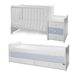 Детско трансформиращо легло LORELLI MAXI PLUS 70/160 бяло+baby blue - 10150580039P - view 13
                  