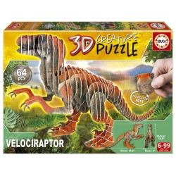 PUZZLE 3D EDUCA VELOCIRAPTOR, 64 BUC. - EDU19382 - EDU19382 - view 1