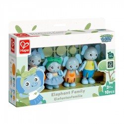 SET FIGURINE DIN LEMN HAPE - FAMILIA ELEFANTILOR, 10 BUC. - H3527 - H3527 - view 1