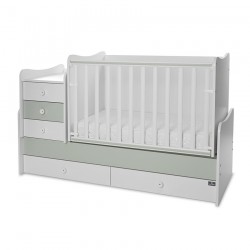 Детско трансформиращо легло LORELLI MAXI PLUS 70/160 бяло+milky green - 10150580040P - view 1
                  