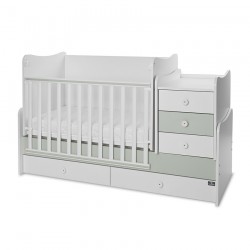 Детско трансформиращо легло LORELLI MAXI PLUS 70/160 бяло+milky green - 10150580040P - view 3
                  