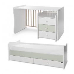 Детско трансформиращо легло LORELLI MAXI PLUS 70/160 бяло+milky green - 10150580040P - view 12
                  