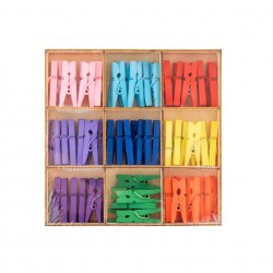 PAGS LEMN GRAFIX, 10X10CM, IN CUTIE, ALBASTRU, ROZ, GALBEN SI ROSIU, 54 BUC - 6606100245 - 6606100245 - view 1