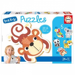 PUZZLE PROGRESIV EDUCA WILD FAUNA 5B1, 3/3/4/4/5/ BUC. - EDU19952 - EDU19952 - view 1