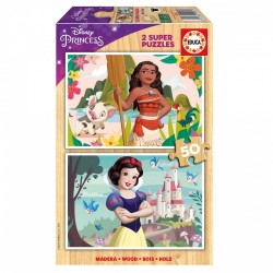 PUZZLE DIN LEMN EDUCA DISNEY PRINCESA VAN SI ALBA CAZAPADA, 2X50 BUC. - EDU19961 - EDU19961 - view 1