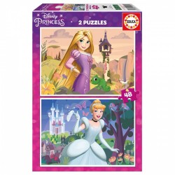 PUZZLE EDUCA DISNEY PRINCESSE 2 IN 1 CENUSESAREA SI RAPUNCELUL, 2X48 BUC. - EDU19997 - EDU19997 - view 1