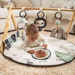 Активна гимнастика Tiny Love Luxe Gymini от серията Black&White Décor, с кръгло килимче с диаметър 92 см, дървена арка и селекция от 6 играчки, 0м+ - TL.0125.001 - view 3
                  