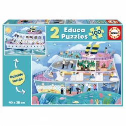 EDUCA PUZZLE INTERIOR/EXTERIOR - VASA, 2X100 BUC. - EDU19958 - EDU19958 - view 1