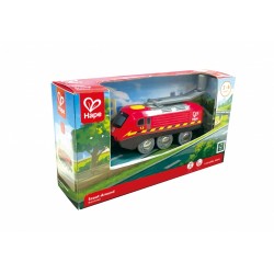 Захранващ енергиен влак Hape с манивела и USB, Червен - H3874 - view 3
                  
