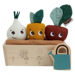 KIT ECO PRIMA MEA GRĂDINA DIN SERIA TINY LOVE'S GARDEN OF ADVENTURES, CU 3 JUCĂRII-JUCĂRII DIN BUMBAC ȘI LAZI DE LEMN, 18M+ - TL - TL.0706.001 - view 1