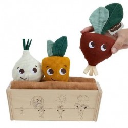 Еко Kомплект Моята Първа Градина от серията Garden of Adventures на Tiny Love, с 3 памучни играчки-плодчета и дървено сандъче, 18м+ - TL.0706.001 - view 4
                  