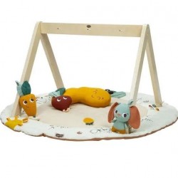Еко Активна гимнастика Tiny Love Luxe Gymini от серията Garden of Adventures, с кръгло килимче с диаметър 90 см, дървена арка, 3 играчки и възглавница за игра по корем, 0м+ - TL.0127.001 - view 4
                  