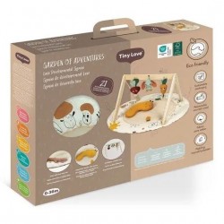 Еко Активна гимнастика Tiny Love Luxe Gymini от серията Garden of Adventures, с кръгло килимче с диаметър 90 см, дървена арка, 3 играчки и възглавница за игра по корем, 0м+ - TL.0127.001 - view 6
                  