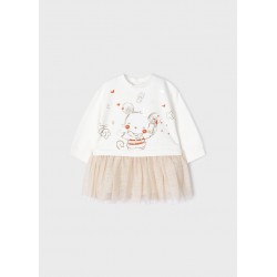 ROCHIE DE COPII PRIMARAL CU IMPRIMUT SI FUSTA TULLE PENTRU BEBE - 2962-025 - 2962-025 - view 1