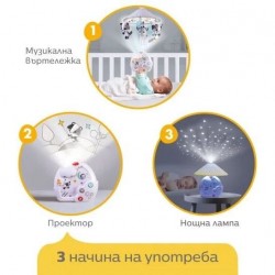 Музикална въртележка TINY LOVE, проектор и нощна лампа Magical Night Black&White, 0м+ - TL.0223.001 - view 3
                  