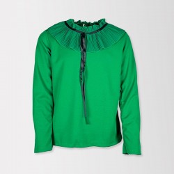 KIDS ARCOBALENO BLUZĂ FORMALĂ CU GULER PLURI ȘI PANGLICĂ PENTRU FATE - JD647 verde - JD647 verde - view 1