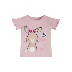 TRIOU CU MÂNECĂ SCURTĂ PENTRU FELE GUESS KIDS CU IMPRIMURI DE IEPURI COLORAT - K3RI19K6YW1A40I - K3RI19K6YW1A40I - view 1