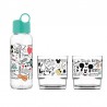 SET STICLE DE CĂLĂTORIE CU 2 PAHAE DE STICLĂ, VERDE - 6015180164
