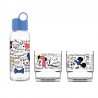 SET STICLE DE CĂLĂTORIE CU 2 PAHAE DE STICL, ALBASTRU - 6015180165