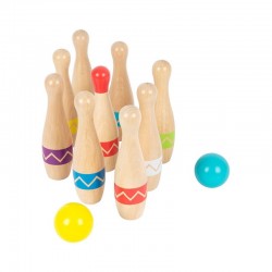 BOWLING PICIOȘ MIC, LEMN, COPII, CU NOUĂ ACI - 6611100730 - 6611100730 - view 1