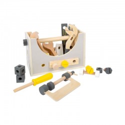 CUTIE DE SCULE ȘI MINI MASĂ DE LUCRU PICIOȘ MIC 2 ÎN 1, DIN LEMN - 6611100748 - 6611100748 - view 1