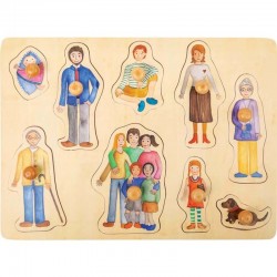 SMALL FOOT PUZZLE CU 9 PIUCĂ - FAMILIA ȘI PRIETENII, LEMN - 6611120207 - 6611120207 - view 1