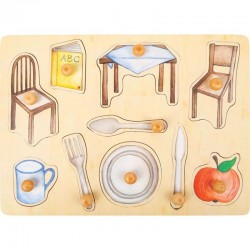 PUZZLE CU PICIOARE MIC - OBIECTE DE BUCĂTARE, DIN LEMN, 9 BUC. - 6611120240 - 6611120240 - view 1