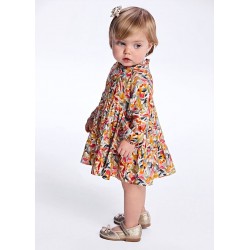 ROCHIE DE COPII PRIMAR CU MOTIVE FLORALE PENTRU BEBE FATA - 2919-088 - 2919-088 - view 1