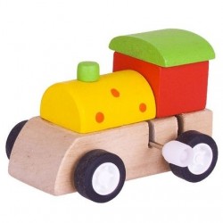 LOCOMOTIVA DIN LEMN BIGJIGS - ACOPERIS VERDE - BJ976 - BJ976 - view 1