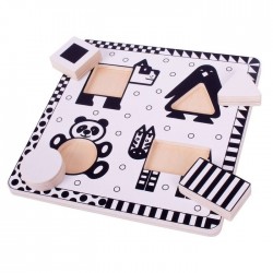 PUZZLE DIN LEMN BIGJIGS - ANIMALE ALB-NEGRU - BJ514 - BJ514 - view 1