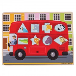 BIGJIGS PUZZLE DIN LEMN FORMA DE SORTARE - AUTOBUZ - BJ028 - BJ028 - view 1