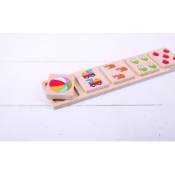 PUZZLE EDUCAȚIONAL BIGJIGS DIN LEMN - RIDIAȚI ȘI CONECTAȚI NUMERELE - BJ276 - BJ276 - view 1