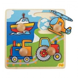 PRIMUL MEU PUZZLE DIN LEMN CU MÂNERE BIGJIGS - VEHICULE - BJ519 - BJ519 - view 1