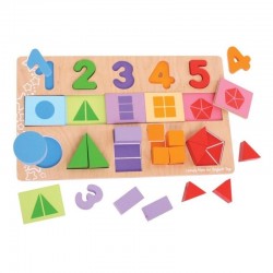 PUZZLE DIN LEMN PENTRU COPII BIGJIGS - NUMERE ȘI FORME - BJ459 - BJ459 - view 1