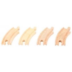 BIGJIGS SET 4 BUCĂȚI DIN LEMN SINĂ FEROVIARĂ - CURBAȚĂ - BJT110 - BJT110 - view 1