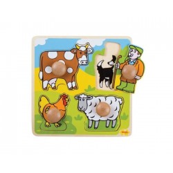 PRIMUL MEU PUZZLE DIN LEMN CU MÂNERE BIGJIGS - FARM - BJ520 - BJ520 - view 1