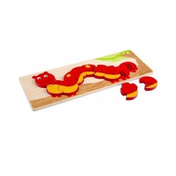 PUZZLE DE MATEMATICĂ DIN LEMN BIGJIGS - CATERPILLAR - BJ745 - BJ745 - view 1