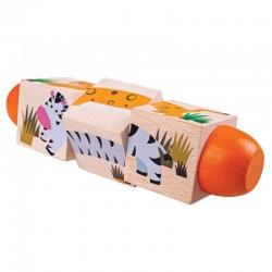 CUBURI ROTANTE DE LEMN BIGJIGS - IN JUNGLA - BJ077 - BJ077 - view 1
