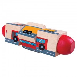 BIGJIGS CUBURI ROTANTE DIN LEMN - VEHICULE - BJ078 - BJ078 - view 1