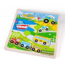 PUZZLE SUNET DE LEMN BIGJIGS - TRANSPORT - 34032 - 34032 - view 1