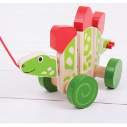 Дървена играчка за дърпане Bigjigs - Динозавър - BB112 - view 4
                  