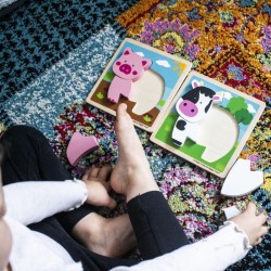 PUZZLE DIN LEMN PENTRU COPII BIGJIGS - PORC ROZ - 34053 - 34053 - view 1