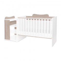 PAT PENTRU COPII LORELLI MULTI CU DOLAP SI SERTAR 190/82 ALB+MARO - 10150570027A - 10150570027A - view 1
