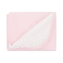Pătură din bumbac tricotată CU SHERPA DREAM BIG PINK - 31103010046 - 31103010046 - view 1