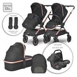 cărucior pentru bebelusi LORELLI REYA 3B1 CU COS PENTRU NĂSCUT JASP NEGRU - 10021952401 - 10021952401 - view 1
