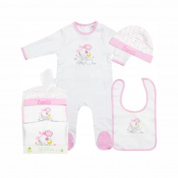 BAMBI BABY SET 3 BUC. PENTRU FETE - JORĂ, PĂLĂRIE ȘI BAVET. - AQE0343 - AQE0343 - view 1
