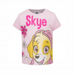 TRIOU CU MÂNECĂ SCURTĂ BABY PAW PATROL PENTRU FETE. - ER0157 roz - ER0157 pink-68 - view 1