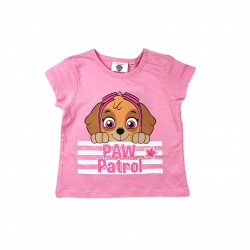 TRIOU CU MÂNECĂ SCURTĂ BABY PAW PATROL PENTRU FETE. - ER0152 roz - ER0152 pink-68 - view 1